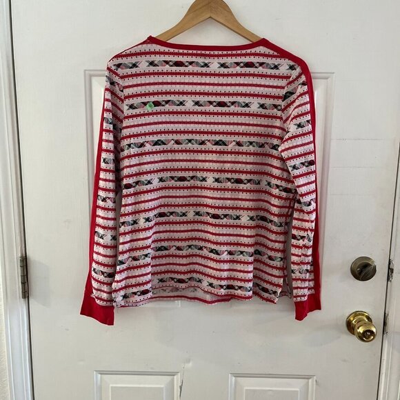 Victoria Secret Woman's Red/White Striped Plaid Thermal Pajama's Sz Lr - Picture 4 of 11